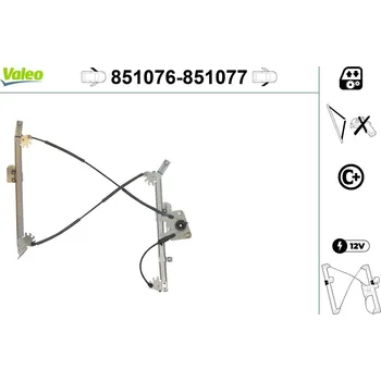 Stahovačka okna Zvedací zařízení oken VALEO 851076