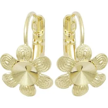 Korálek Crystal-ZONE Náušnice KIDS květ rivoli 6mm gold plating 24kt