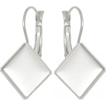 Náušnice Crystal-ZONE Náušnice Čtverec 12mm platina