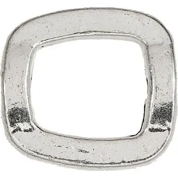 Materiál na výrobu šperku Korálek kovový rám OBDELNÍK 16/15mm staré stříbro