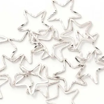 Materiál na výrobu šperku Crystal-ZONE Korálek kovový hvězda 10mm rhodium