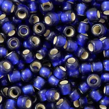 Korálek TOHO Co., Ltd. TOHO Round 8/0 Silver/Frosted Cobalt Lined