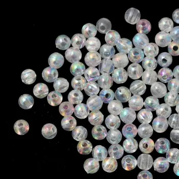 Korálek EU Plastový korálek kulička 4mm crystal AB (5g)