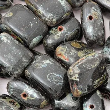 Korálek CZ Korálek mačkaný OBDELNÍK 15/14mm travertín