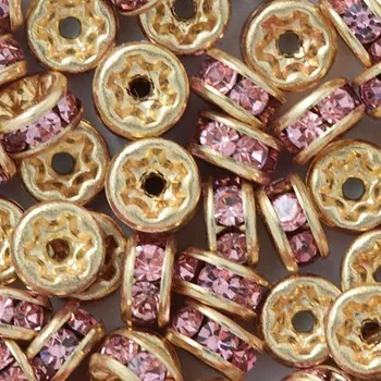 Korálek CZ Šatonová rondelka 4,5mm zlato/light rose