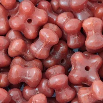 Dětské navlékací korálky CZ Korálek mačkaný KYTIČKA 8mm červená