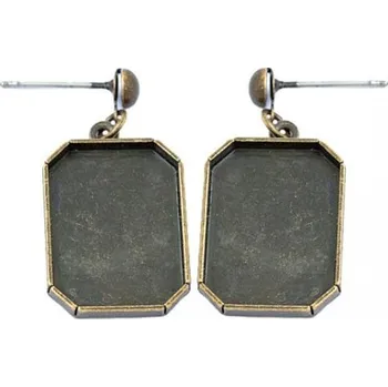 Náušnice Crystal-ZONE Náušnice bimbací Oktagon 18/14mm staré zlato