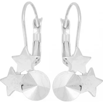 Náušnice Crystal-ZONE Náušnice HVĚZDY Rivoli 8mm rhodium