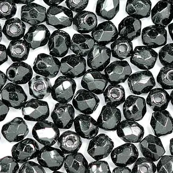 Korálek CZ Korálky broušené 3mm černá (50ks)