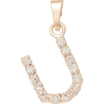 Přívěsek Crystal-ZONE Písmenko štras „U“ rose gold