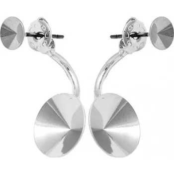 Náušnice Crystal-ZONE Náušnice DOUBLE Rivoli 6mm/Rivoli 12mm rhodium