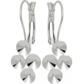 Náušnice Crystal-ZONE Náušnice Rivoli 4x6mm rhodium