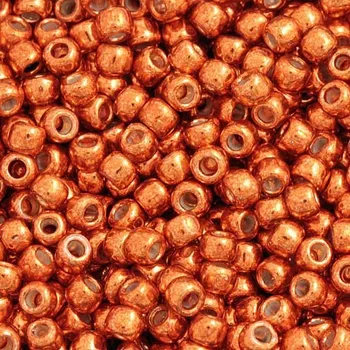 Korálek TOHO Co., Ltd. TOHO Round 11/0 Permanent Finisch Galvanized Saffron