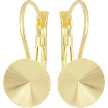 Náušnice Crystal-ZONE Náušnice Rivoli 12mm gold plating 24kt