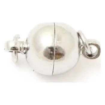 Materiál na výrobu šperku EU Magnetická záponka 6mm s kroužky stříbro