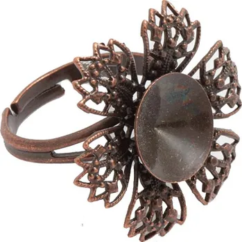 Prsten Crystal-ZONE Prsten Filigrán Rivoli 12mm Stará měď