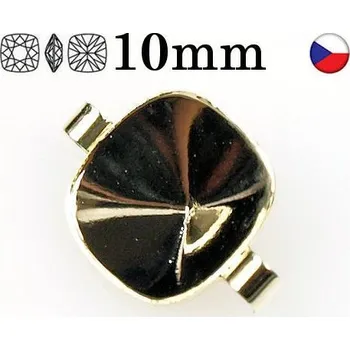 Náušnice Crystal-ZONE Komponent Square 10mm gold plating 24kt