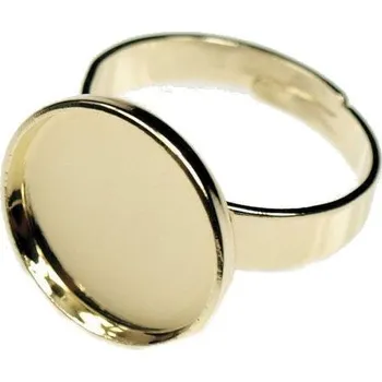 Prsten Crystal-ZONE Prsten crystalROCKS kruh 15mm gold plating 24kt