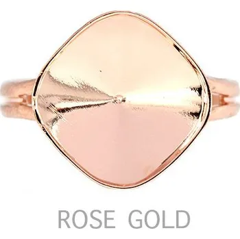 Prsten Crystal-ZONE Prsten Square 12mm koso rose gold