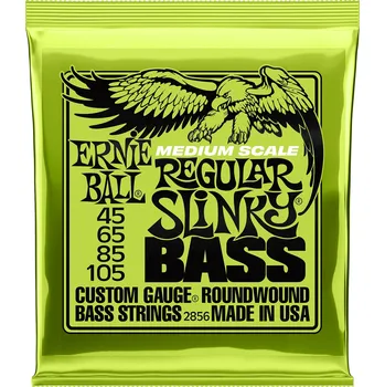 Struna pro kytaru a smyčcový nástroj Ernie Ball 2856 Regular Slinky Nickel Wound Medium Scale Electric Bass + prodloužená záruka 3 roky