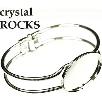 Náramek Crystal-ZONE Náramek crystalROCKS ovál 30/22mm rhodium