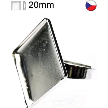 Prsten Crystal-ZONE Prstýnek koso Chessboard 20mm rhodium