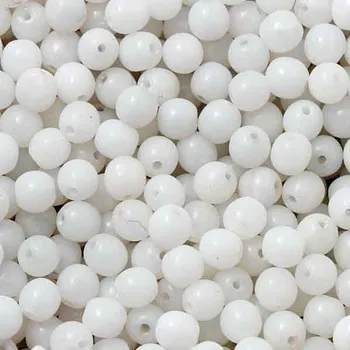 Korálek CZ Korálek mačkaný KULIČKA 4mm bílá alabastr