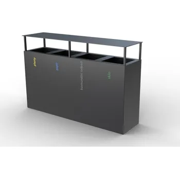 Odpadkový koš Koš na tříděný odpad Steel IV Typ ukotvení: klasické (šrouby), Barva konstrukce: červená