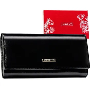 Peněženka Elegantní, kožená dámská peněženka na patentku Barva: Černá