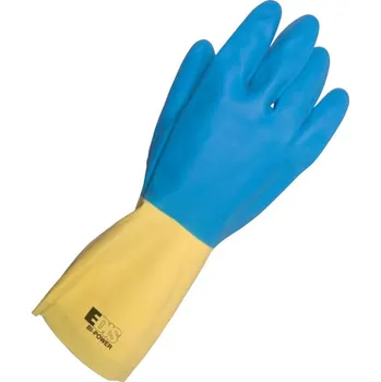 Pracovní rukavice Ochranné pracovní rukavice EDIS BI-POWER LATEX/NEOPRÉN žlutá/modrá * Barva: Modrá;Žlutá, Velikost rukavic: 8