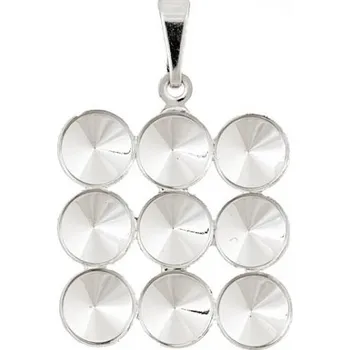 Korálek Crystal-ZONE Přívěsek Rivoli 9x6mm rhodium