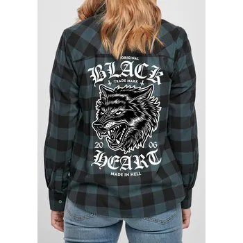 Dámská košile Dámská Košile BLACK HEART WOLF Barva: Zelená, Velikost: M