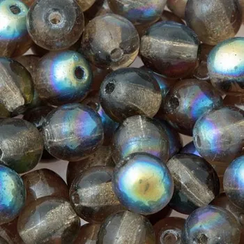 Korálek CZ Korálek mačkaný KULIČKA 6mm kouřová AB