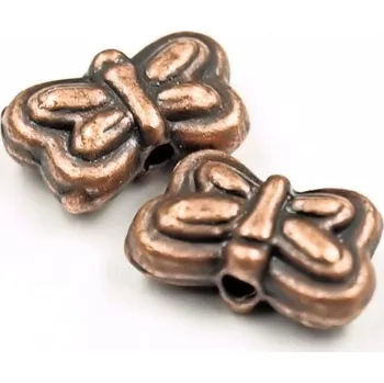 Korálek Korálek kovový motýlek stará měď