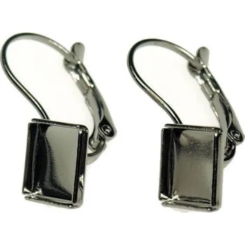 Náušnice Crystal-ZONE Náušnice Chessboard 8mm ruthenium