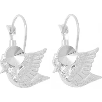 Náušnice Crystal-ZONE Náušnice LABUŤ Rivoli 6mm rhodium