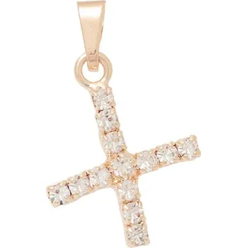 Přívěsek Crystal-ZONE Písmenko štras „X“ rose gold