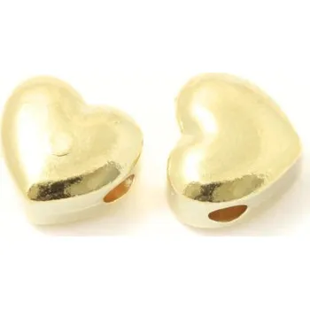 Materiál na výrobu šperku Crystal-ZONE Korálek kovový srdce 6mm chirurgická ocel gold plating 24kt