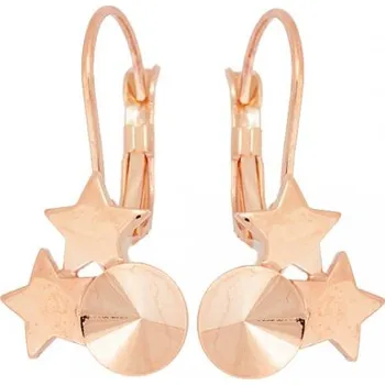 Náušnice Crystal-ZONE Náušnice HVĚZDY Rivoli 8mm rose gold