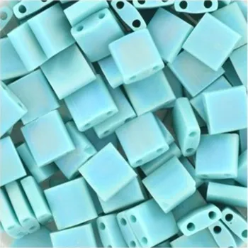 Korálek Miyuki Tila 5/5mm opaque matte ab turquoise green (TL-412FR)