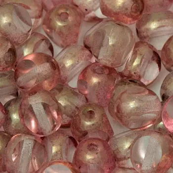 Korálek CZ Korálek ploškovaný KULIČKA 6mm růžová travertin