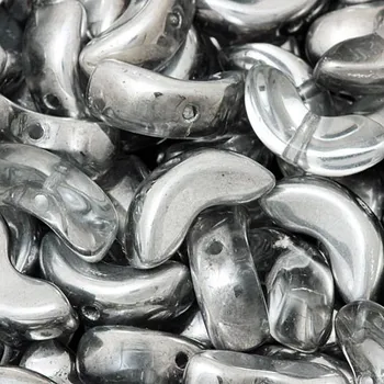 Korálek CZ Korálek mačkaný MĚSÍC 14mm crystal CAL