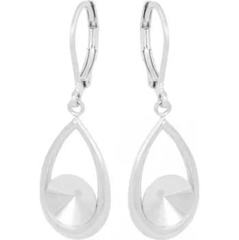 Náušnice Crystal-ZONE Náušnice KAPKA Rivoli 8mm rhodium