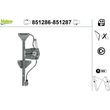 Stahovačka okna Zvedací zařízení oken VALEO 851286