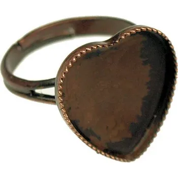 Prsten Crystal-ZONE Prsten Srdce 16mm stará měď