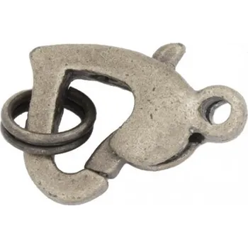 Materiál na výrobu šperku CZ Bižuterní karabinka srdce 13/9mm staré stříbro