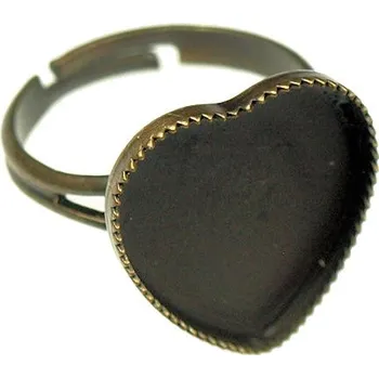 Prsten Crystal-ZONE Prsten Srdce 16mm staré zlato