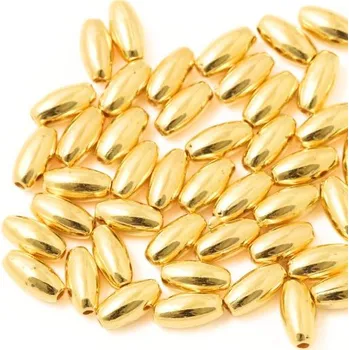 Korálek EU Plastový korálek rýže 8/4mm zlato (5g)