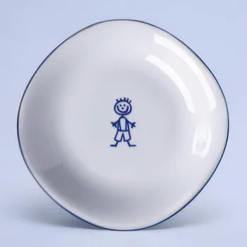 Talíř Suisse Langenthal | Talíř hluboký - chlapeček, modrá linka, 22 cm, Dětský dekor Kamarádi