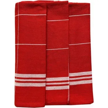Utěrka Kuchyňské utěrky z Egyptské bavlny 3 ks vzor č.64 červená